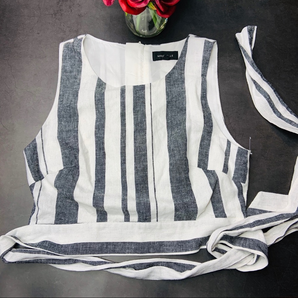 NWOT Majorelle Kiko Chambray Top Blue Stripe S/2-4 - Picture 5 of 10